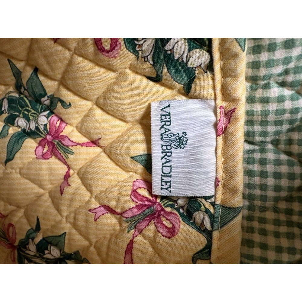 Vintage Vera Bradley Villager Tote Hope Yellow Floral Retired Quilted Bag - Picture 9 of 12